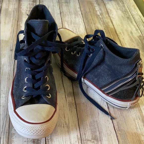 converse high tops denim